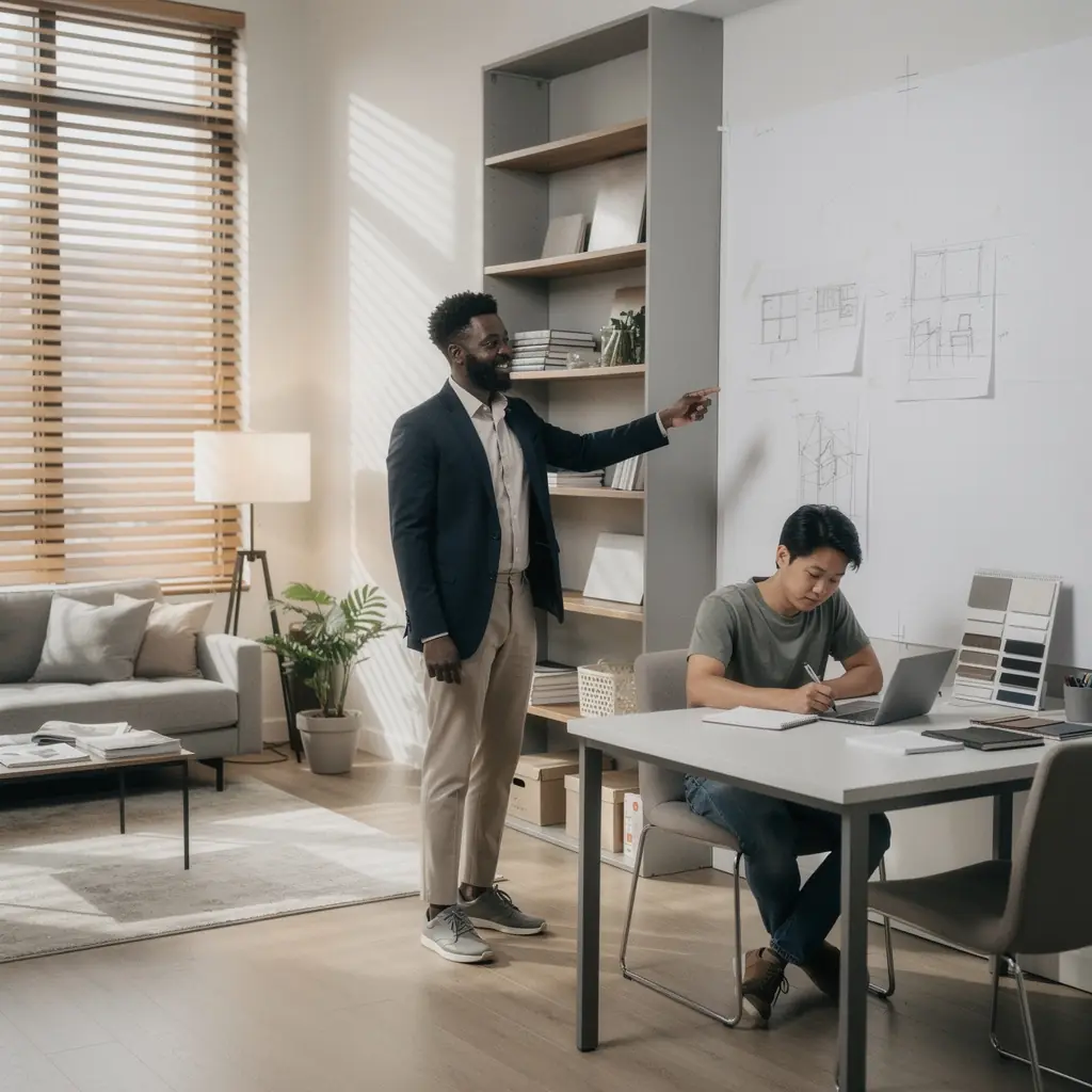 Обеденная зона с элегантным столом и комфортными стульями