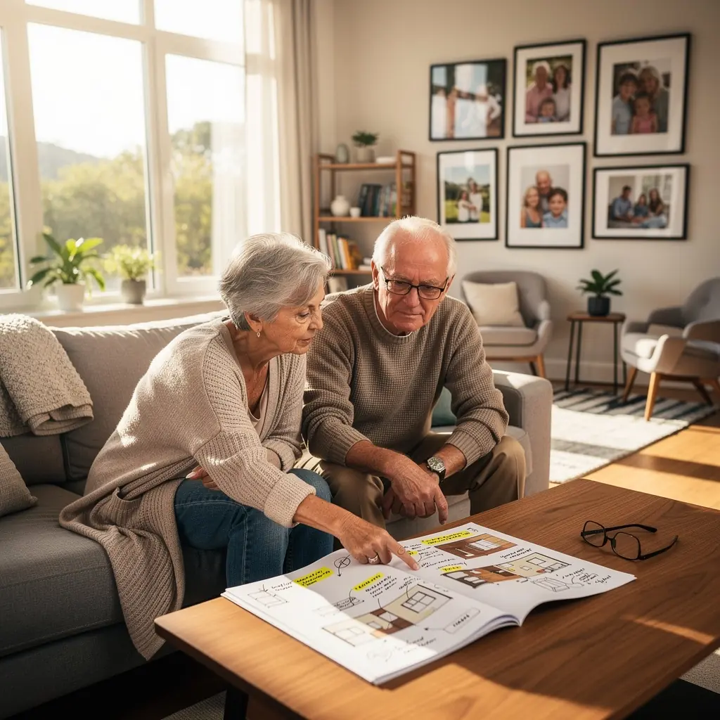 Коридор с оригинальными картинами и стильным освещением для создания атмосферы