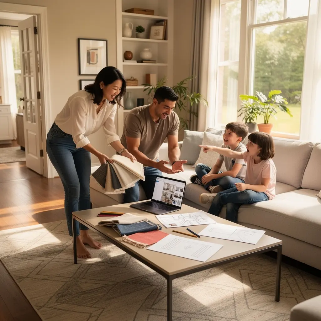 Детская комната с ярким дизайном, включающая игровые зоны и практичные решения.